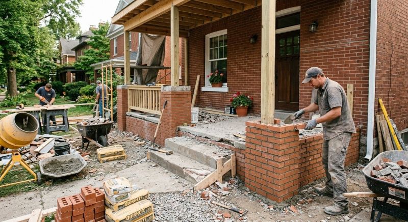 Brick Porch Installation in Worcester, MA